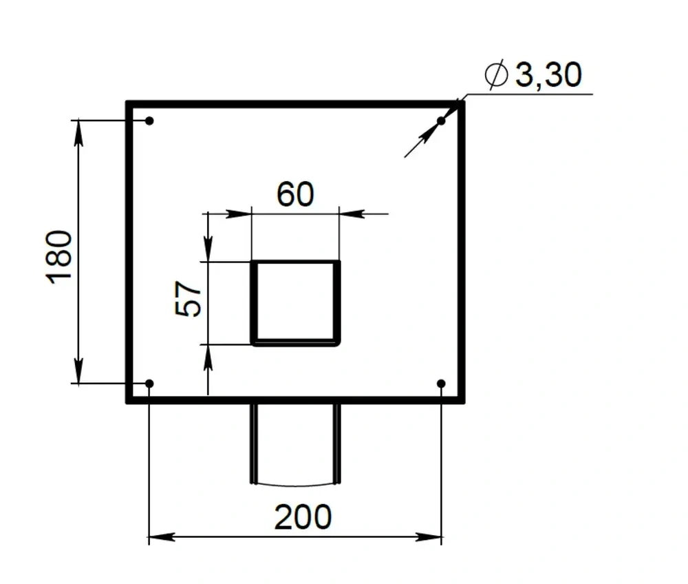Стойка для считывателя 3V уличная габаритные размеры-2